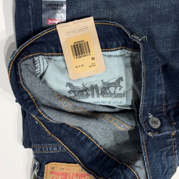 NWT $69.50 Levi's 569 Loose Straight Jeans Dark Wash Stretch Men's Size 40x30 - Picture 9 of 9